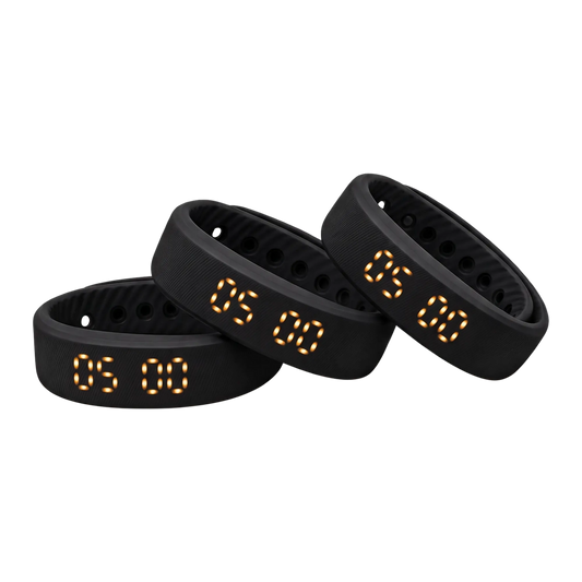 Three Sovune Nudge vibrating alarm wristbands, a practical gift for shift workers