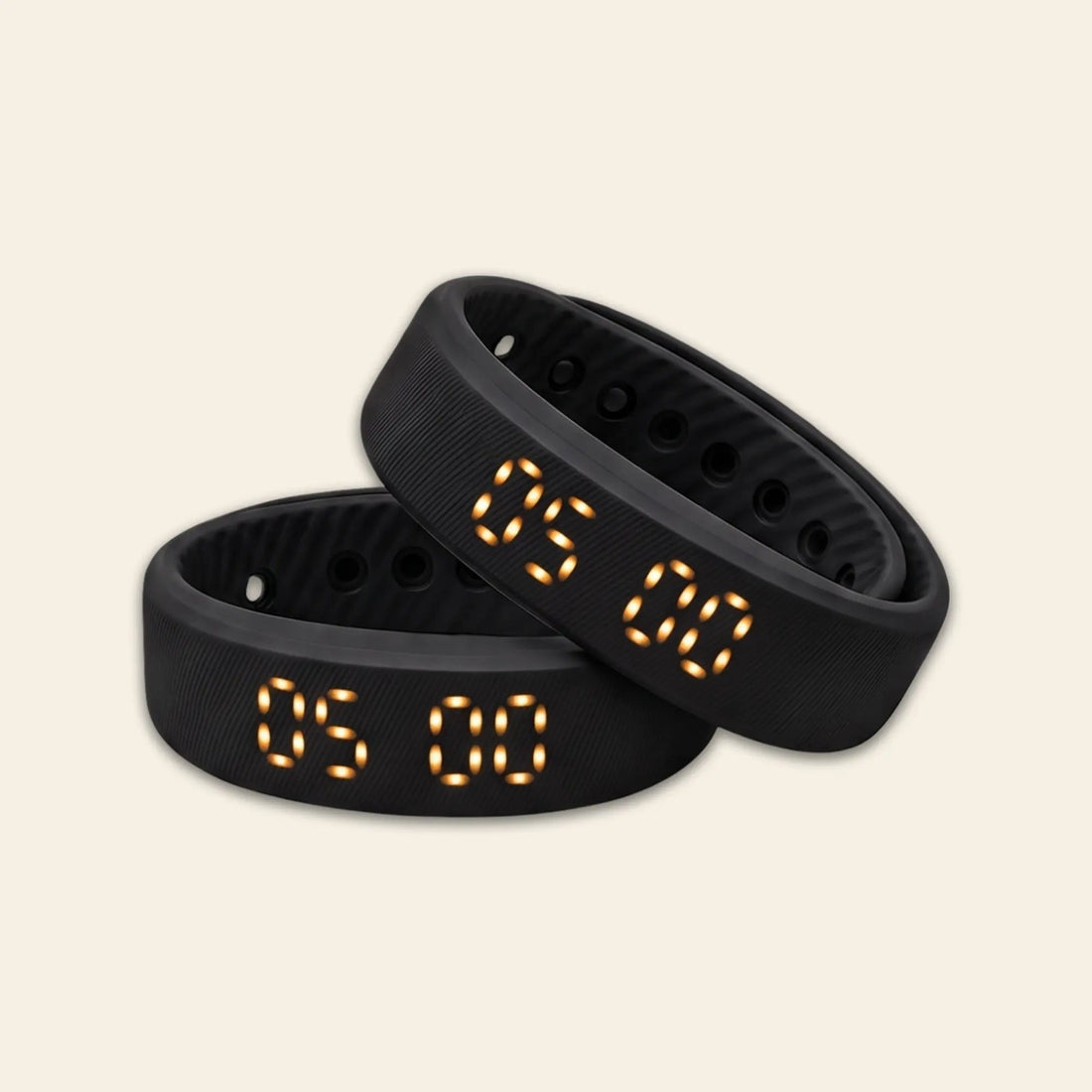 Two Sovune Nudge vibrating alarm wristbands, the Partner Pack for couples