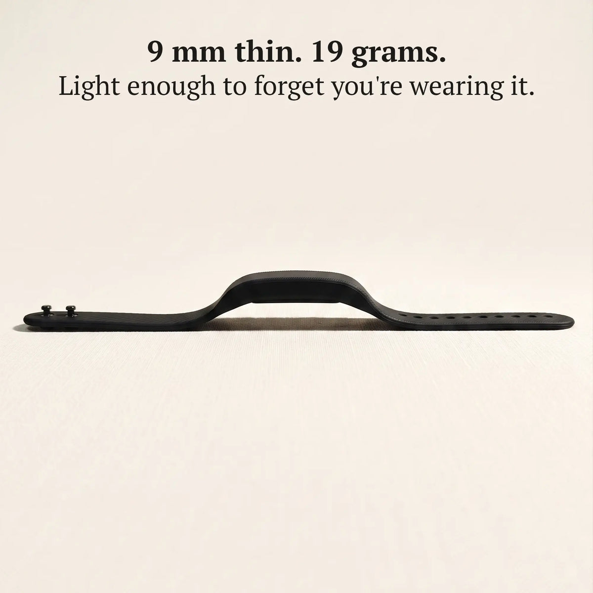 Side profile of the Sovune Nudge band showing its 9 mm thickness