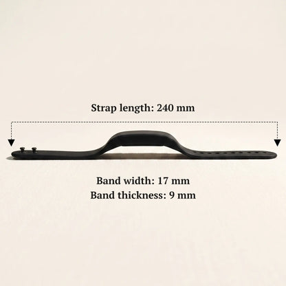 Size guide: 240 mm strap, 17 mm wide and 9 mm thick band
