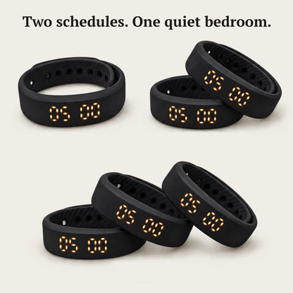 Three Sovune Nudge wristbands side by side